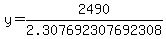 y=2490%2F2.307692307692308