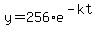 y=256%2Ae%5E%28-kt%29