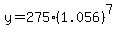 y=275%281.056%29%5E7
