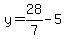 y=28%2F7-5