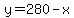 y=280-x