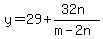 y=29%2B%2832n%29%2F%28m-2n%29