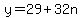 y=29%2B32n