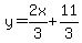 y=2x%2F3%2B11%2F3