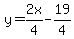 y=2x%2F4-19%2F4