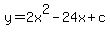 y=2x%5E2-24x%2Bc
