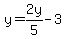 y=2y%2F5-3