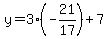 y=3%28-21%2F17%29%2B7