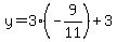y=3%28-9%2F11%29%2B3