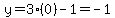 y=3%280%29-1=-1