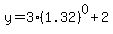 y=3%281.32%29%5E0%2B2