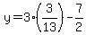y=3%283%2F13%29-7%2F2