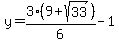 y=3%289%2Bsqrt%2833%29%29%2F6-1