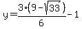 y=3%289-sqrt%2833%29%29%2F6-1