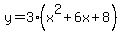 y=3%28x%5E2%2B6x%2B8%29