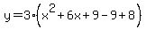 y=3%28x%5E2%2B6x%2B9-9%2B8%29