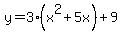 y=3%28x%5E2+%2B+5x%29+%2B+9