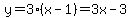 y=3%28x-1%29=3x-3