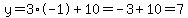 y=3%2A-1%2B10=-3%2B10=7