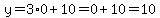 y=3%2A0%2B10=0%2B10=10