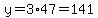 y=3%2A47=141
