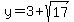 y=3%2Bsqrt%2817%29
