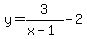 y=3%2F%28x-1%29-2