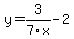 y=3%2F7x-2