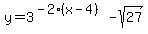 y=3%5E%28-2%28x-4%29%29-sqrt%2827%29