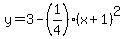 y=3-%281%2F4%29%28x%2B1%29%5E2