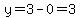 y=3-0=3