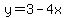 y=3-4x+