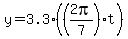 y=3.3%28%282pi%2F7%29t%29