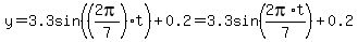 y=3.3sin%28%282pi%2F7%29t%29%2B0.2=3.3sin%282pi%2At%2F7%29%2B0.2