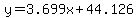 y=3.699x%2B44.126