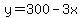 y=300-3x