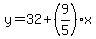 y=32%2B%289%2F5%29x