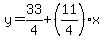 y=33%2F4%2B%2811%2F4%29x