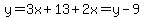y=3x%2B13%2B2x=y-9