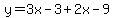 y=3x+-+3%2B2x-9