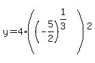 y=4%28%28-5%2F2%29%5E%281%2F3%29%29%5E2