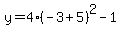 y=4%28-3%2B5%29%5E2-1