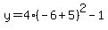 y=4%28-6%2B5%29%5E2-1