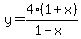 y=4%281%2Bx%29%2F%281-x%29