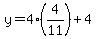 y=4%284%2F11%29%2B4