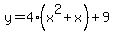 y=4%28x%5E2%2Bx%29%2B9