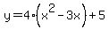 y=4%28x%5E2-3x%29%2B5