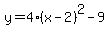 y=4%28x-2%29%5E2-9