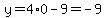 y=4%2A0-9=-9