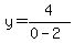 y=4%2F%280-2%29